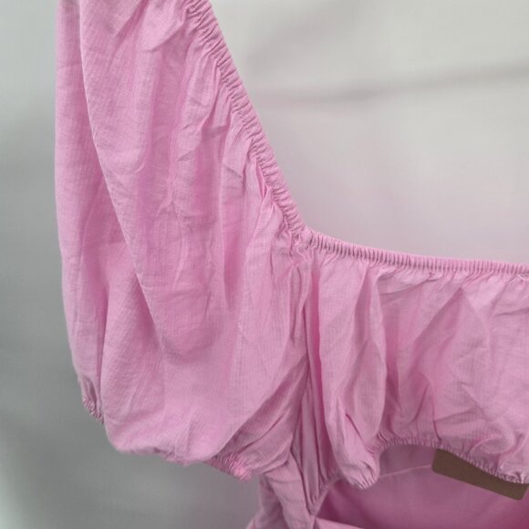 Blu Pepper Pink Feminine Open Back Tie Fairy Puff Sleeve Large - Picture 6 of 15